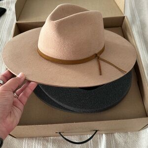 Chic Tan Fedora Hat with Brown Band